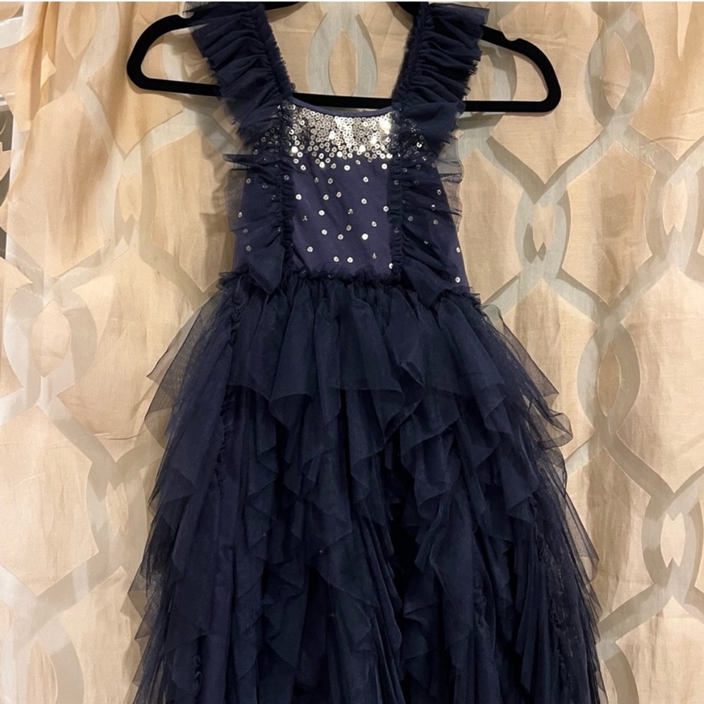 CottonOn Little Princess Navy & Gold Sequin Dress